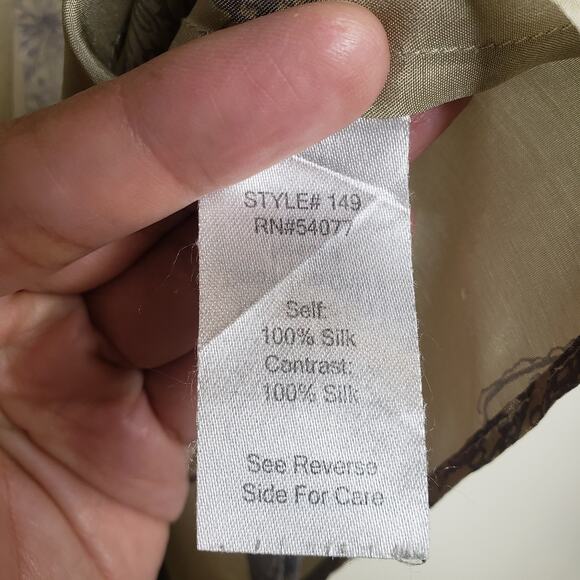 CAbi| Floral Silk Ruffle Blouse - Picture 8 of 10